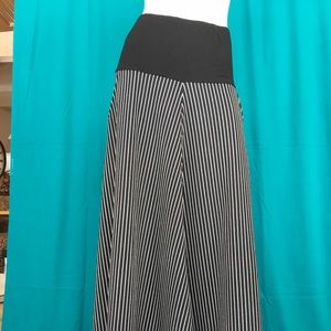 Black and white pinstripe skirt